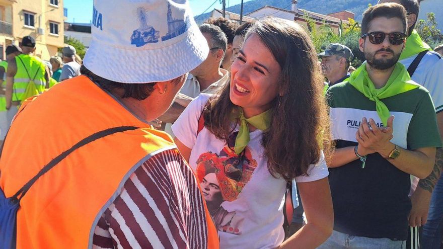 Irene de Miguel, este lunes en Villanueva de la Sierra, Cáceres