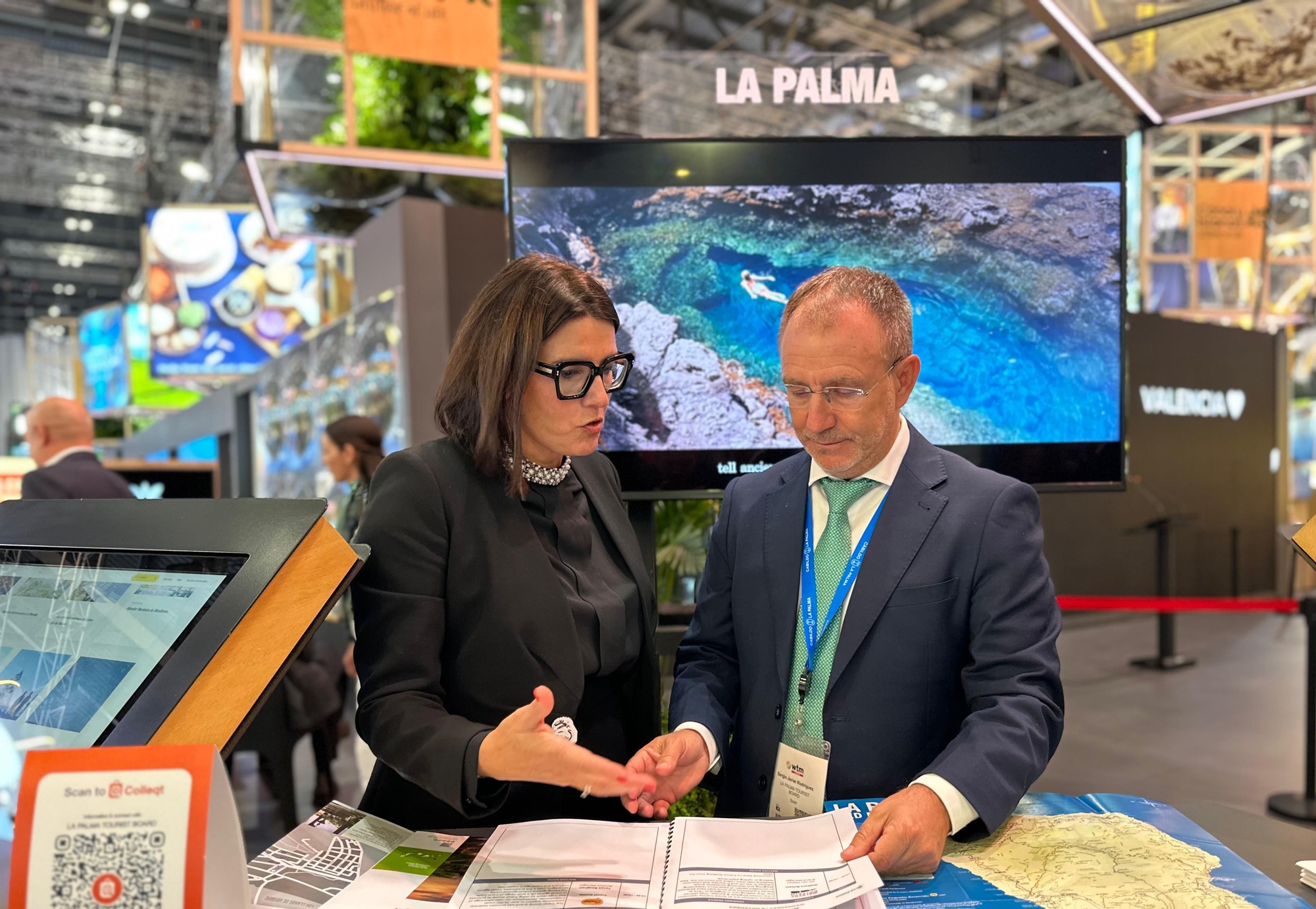 Raquel Rebollo y Sergio Rodríguez en la WTM de Londres.