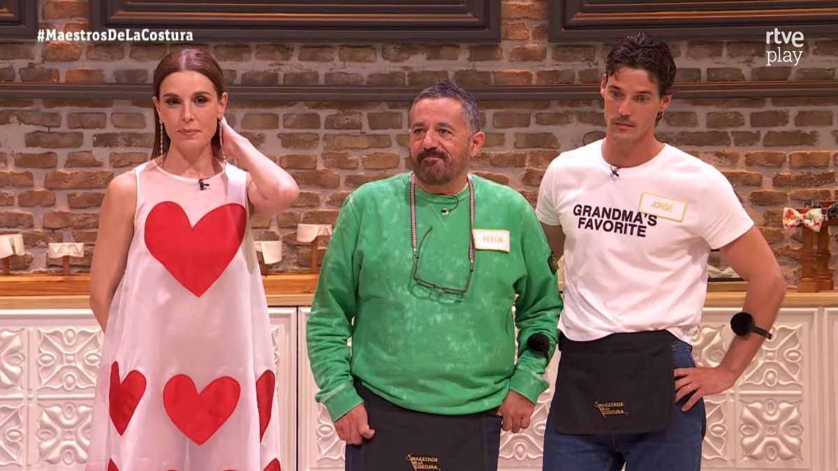 Raquel Sánchez Silva con Pepón Nieto y Jorge Román en 'Maestros de la costura'
