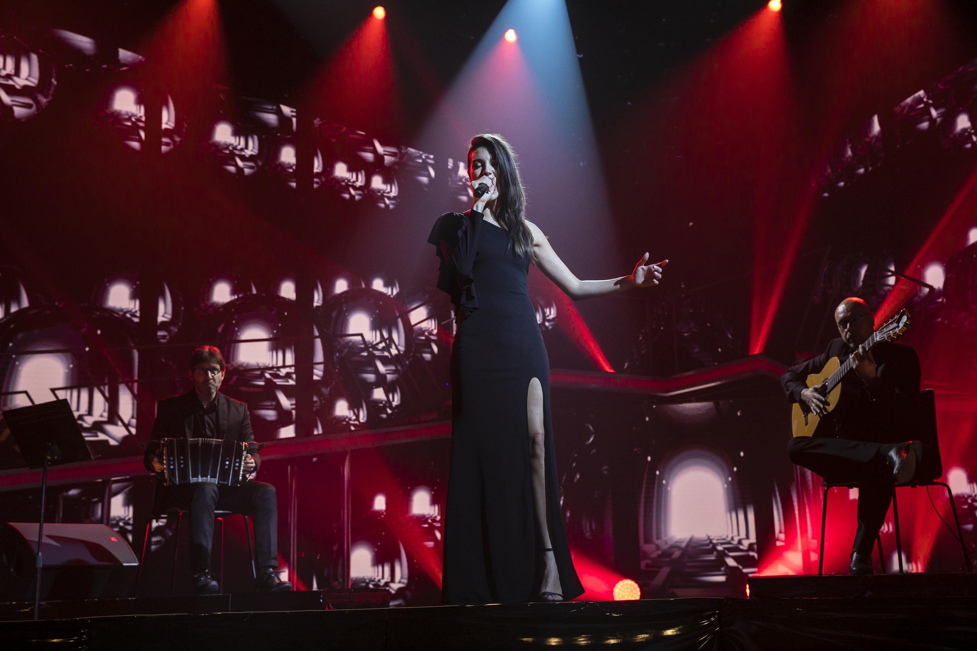 Ana Guerra durante su actuación en la final de OT