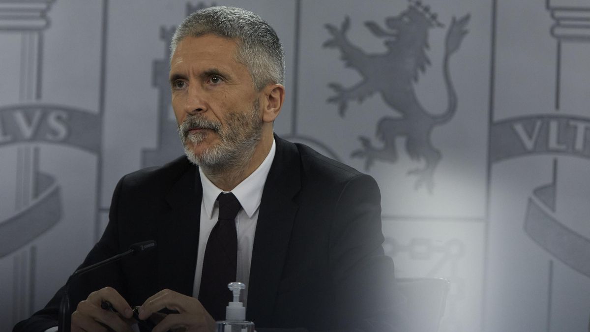 El ministro del Interior, Fernando Grande-Marlaska, durante una rueda de prensa el 24 de marzo