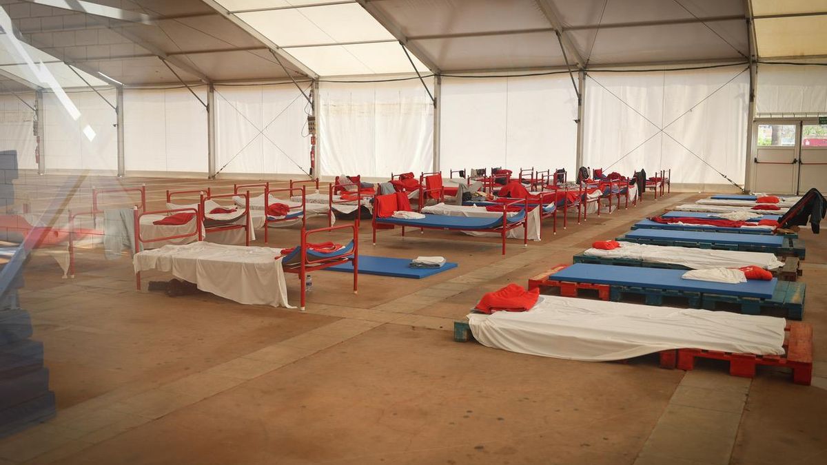 Carpa habilitada por el Consell d'Eivissa para personas sin hogar.