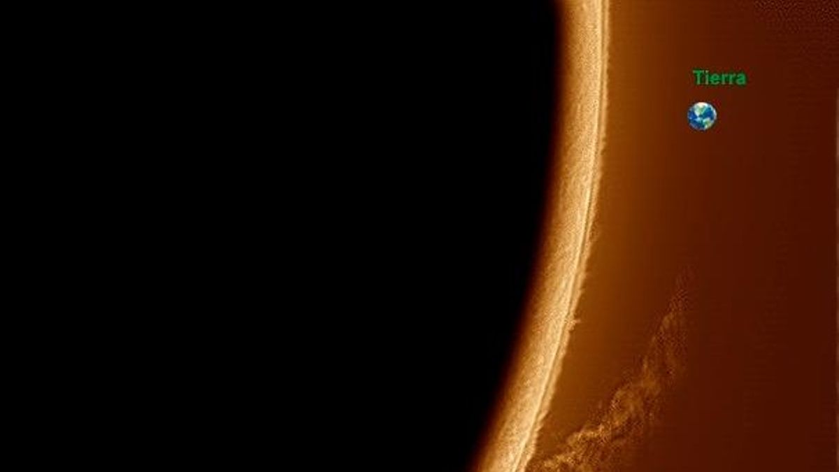 Protuberancias solares. Foto del 15 de abril de 2021. 