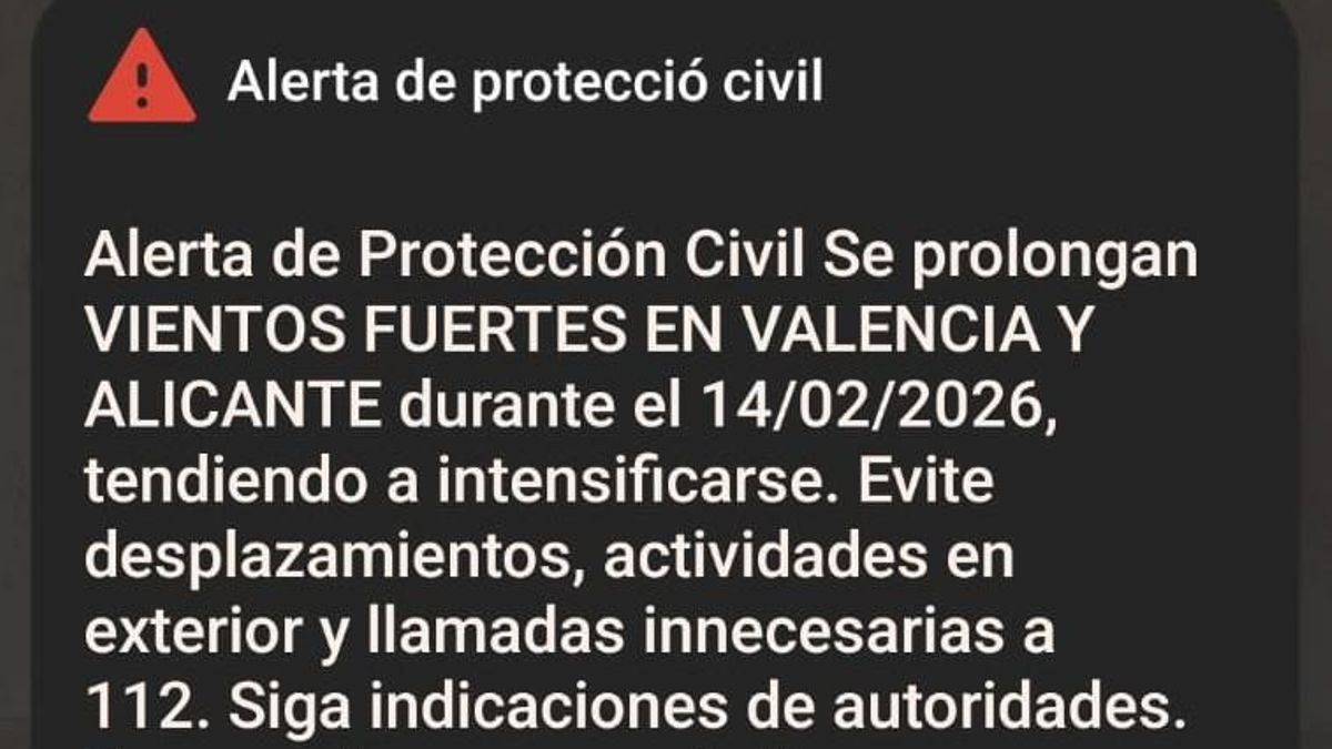 El mensaje que ha llegado a los móviles de los valencianos.