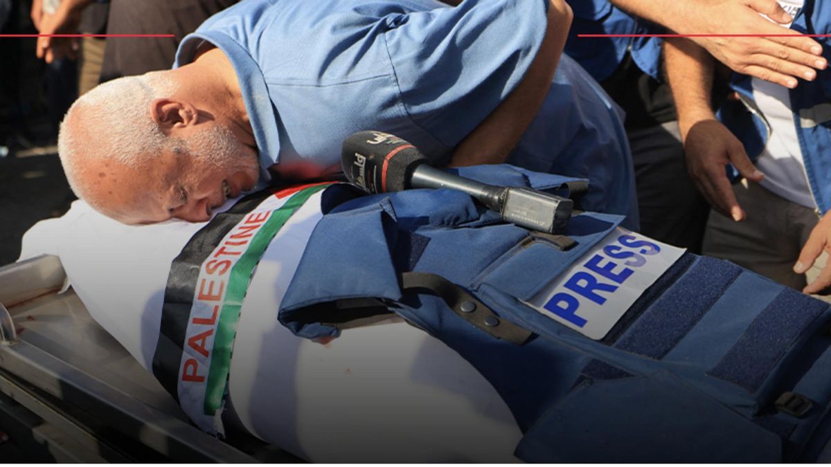 Despedida de un periodista asesinado en Gaza por el ejército israelí.