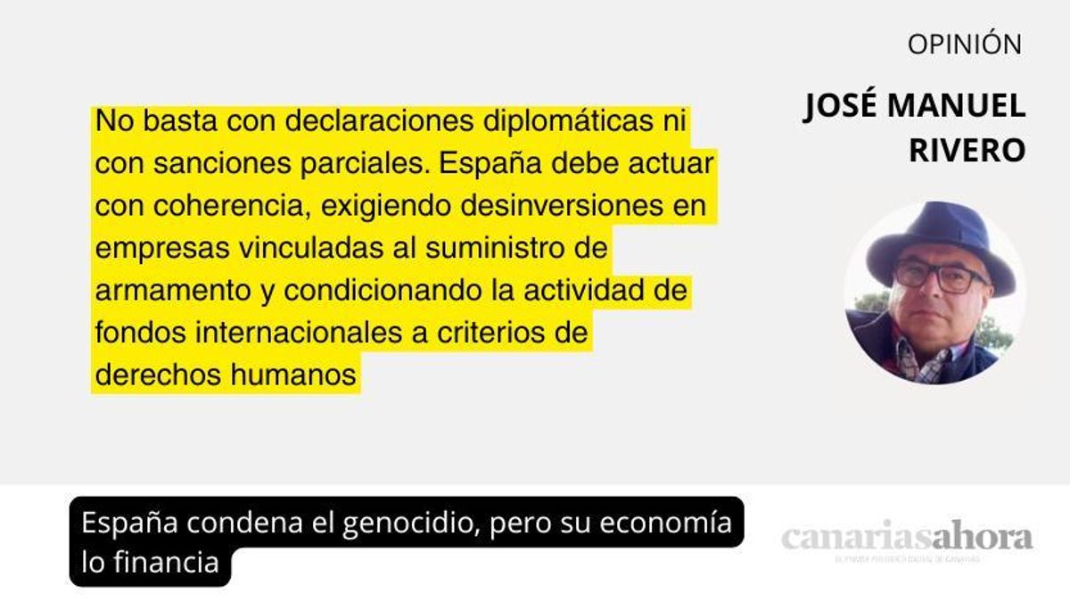 España condena el genocidio, pero su economía lo financia