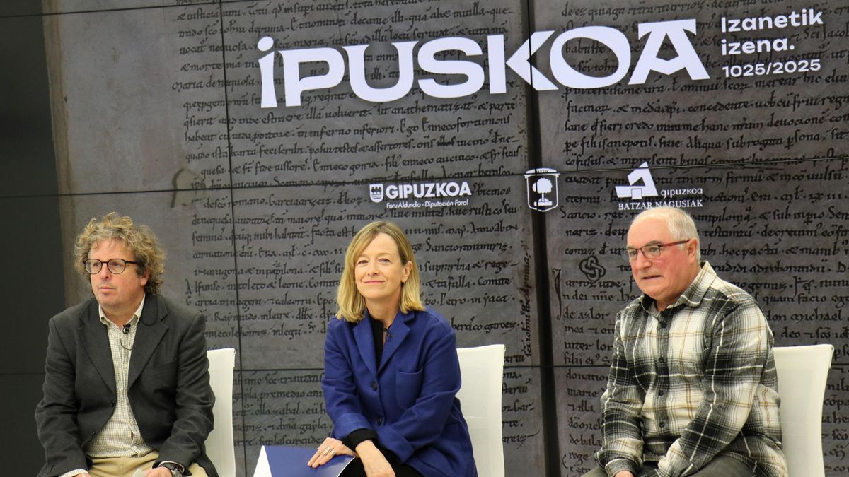 La diputada general de Gipuzkoa, Eider Mendoza, en un acto por los mil años de Ipuscua