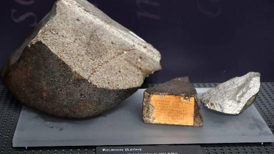 El meteorito de Reliegos expuesto en el Museo Nacional de Ciencias Naturales.