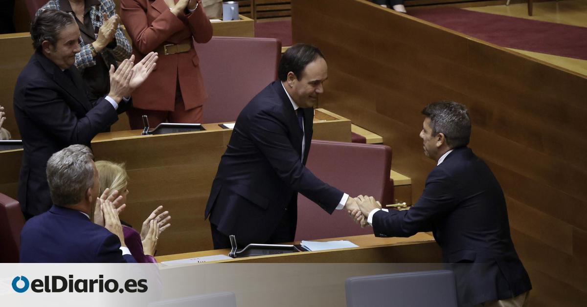 La investidura más amarga: Pérez Llorca llega a la presidencia con el permiso de Abascal y sin mentar ni una vez a Mazón