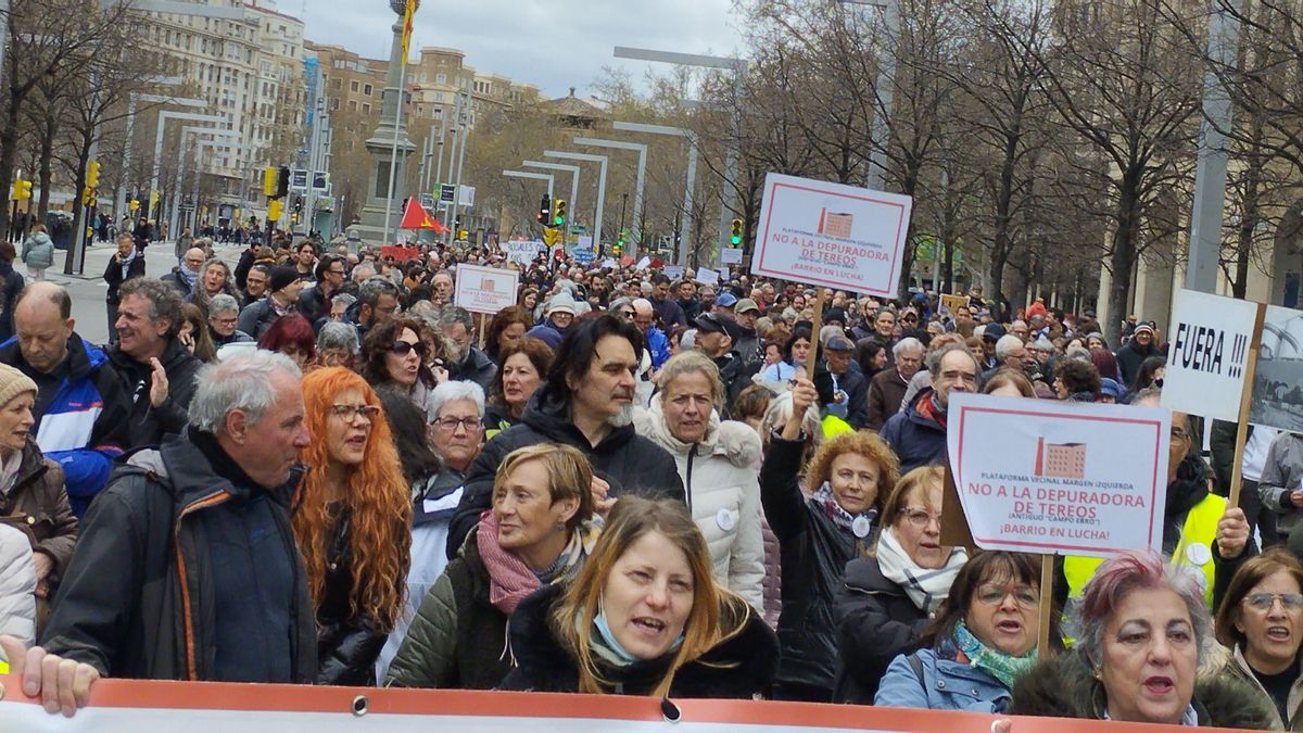 Manifestación contra la depuradora de Tereos