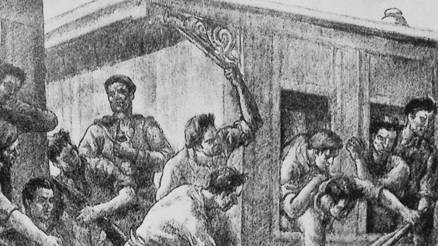 Con parecida algarabía transitaba la columna ferroviaria minera por León, Astorga, La Bañeza, Benavente y Ponferrada.