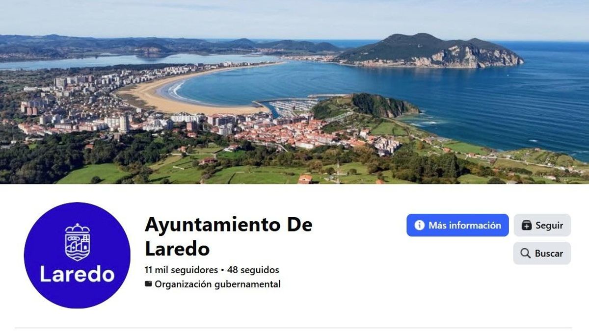 Captura de pantalla del perfil institucional del Ayuntamiento de Laredo en Facebook