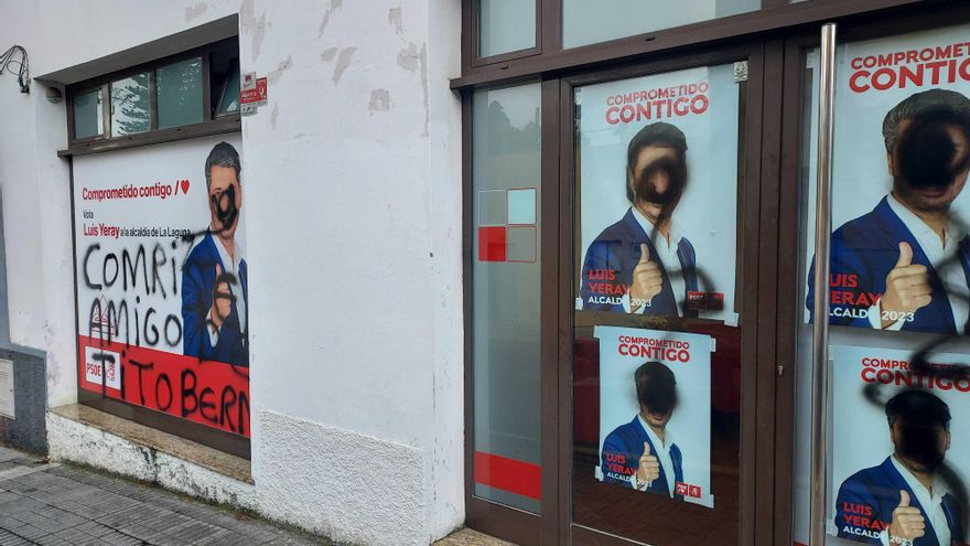 Sede del PSOE en La Laguna, vandalizada este jueves