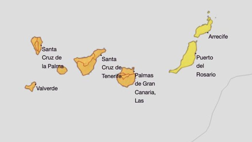 Aemet adelanta y amplía los avisos por lluvias, tormentas y viento en toda Canarias