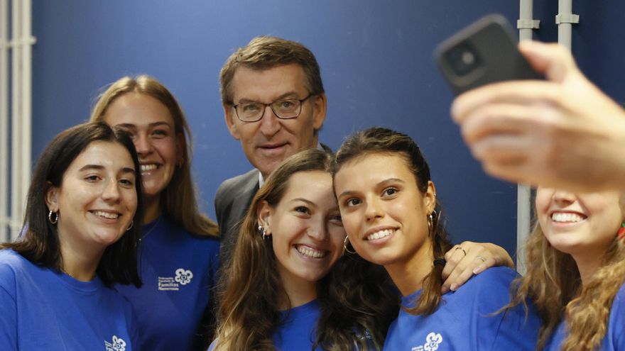 Núñez Feijóo, el sábado en Santiago en el congreso de familias numerosas.