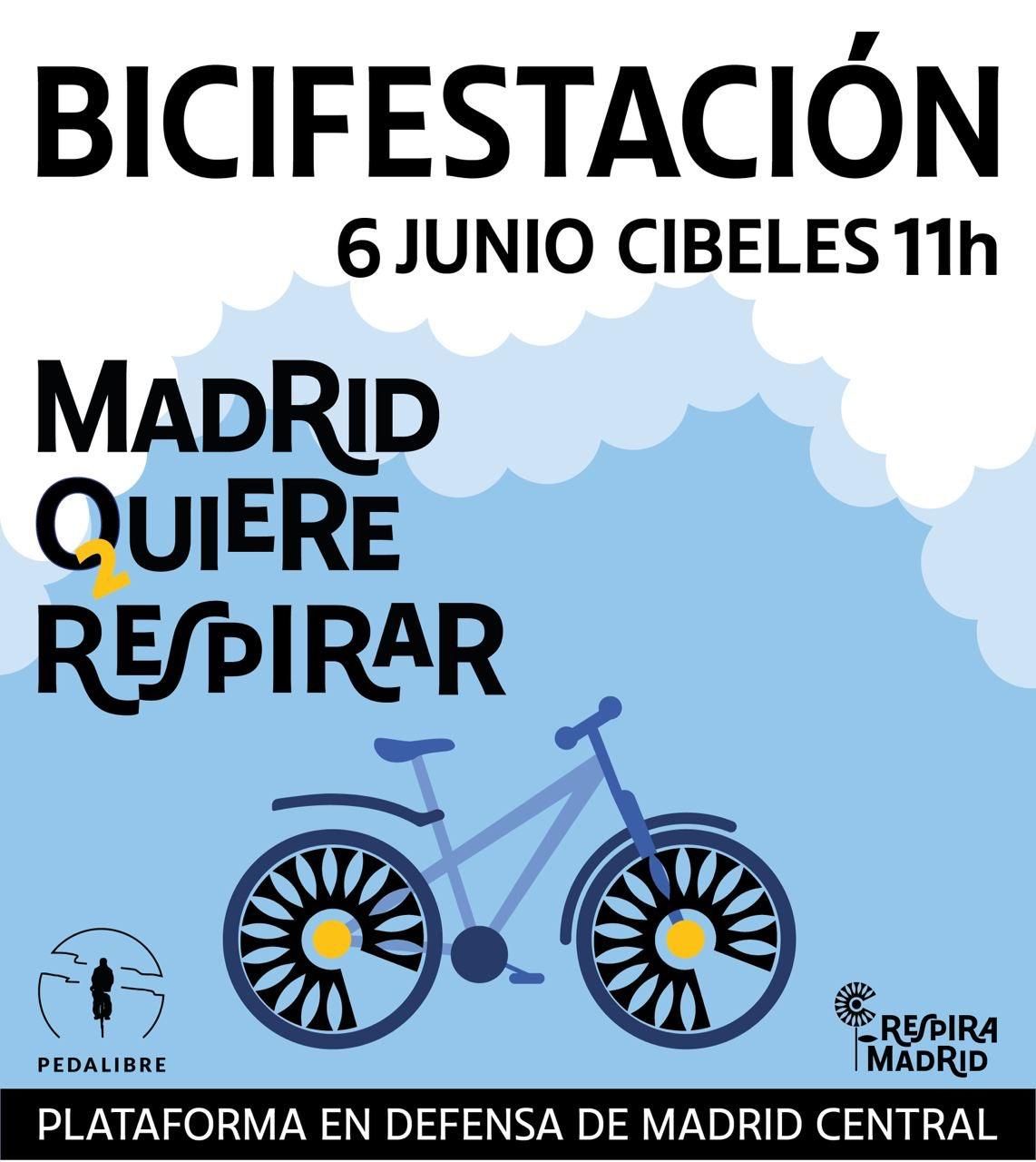 Cartel de la bicifestación del domingo 6 de junio
