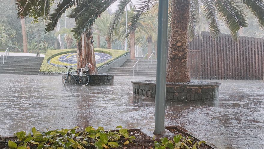 Intenso chaparrón el primer domingo de febrero en Santa Cruz de Tenerife