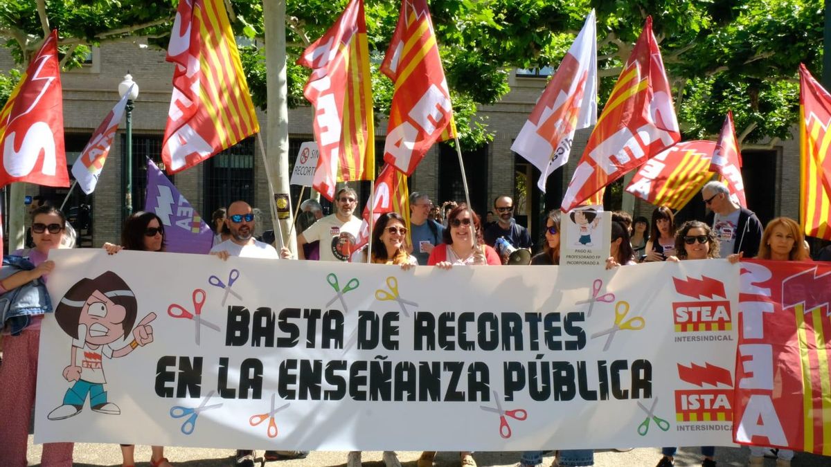 El sindicato STEA recurrirá ante los tribunales los conciertos de Bachillerato y de 0 a 3 años anunciados por Azcón