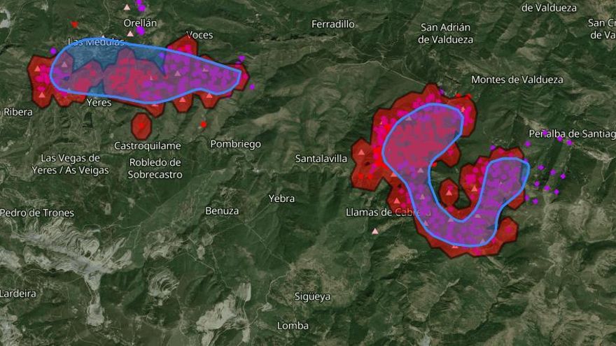 León, Zamora y Ávila: más de 7.000 hectáreas quemadas en Castilla y León este fin de semana, a vista de satélite