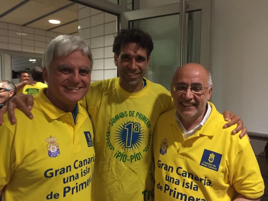 José Miguel Pérez, Juan Carlos Valerón y Antonio Morales.