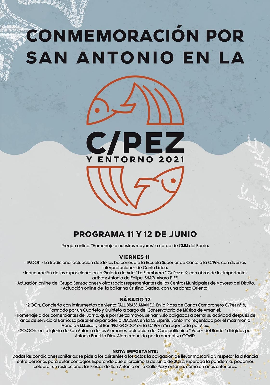 Programa y cartel de las Fiestas de Pez 2021