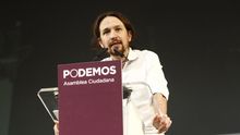 Pablo Iglesias, en Vistalegre.