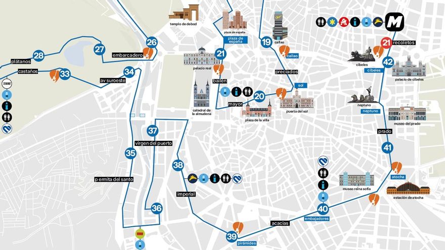 Grandes cortes de tráfico por el Maratón de Madrid 2026: horario, recorridos y alternativas de transporte