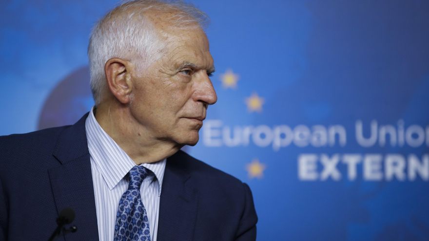 Fotografía del pasado 18 de agosto del alto representante de la Unión Europea para los Asuntos Exteriores, Josep Borrell, durante una conferencia de prensa. EFE/EPA/OLIVIER HOSLET