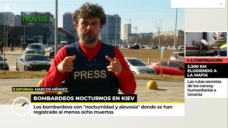 Un reportero de Telecinco revela en directo que una víctima del ataque ruso que filmaban era amigo de su cámara