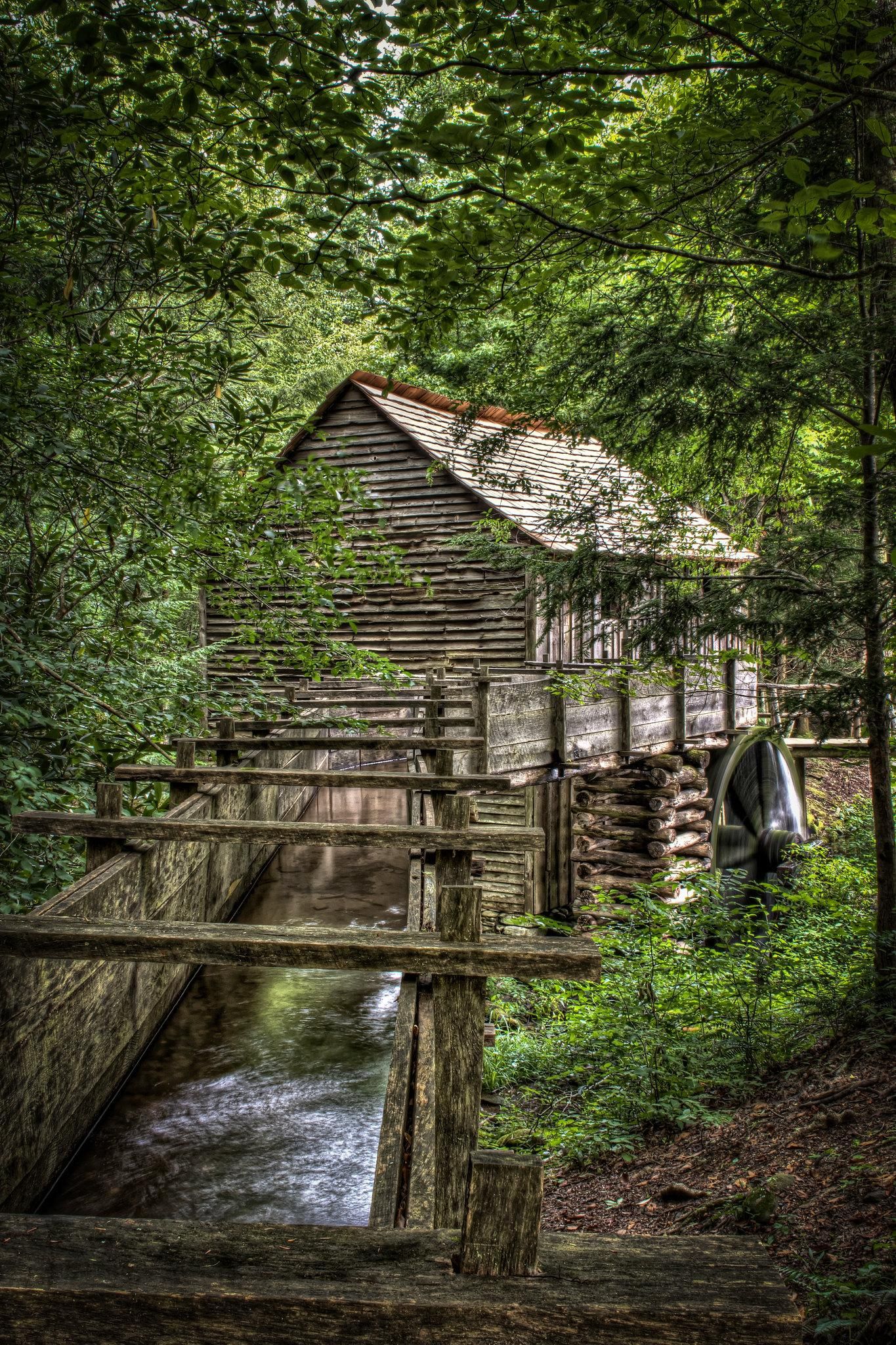 Molino harinero en Cades Cove, uno de los muchos sitios históricos del Great Smoky Mountains National Park.