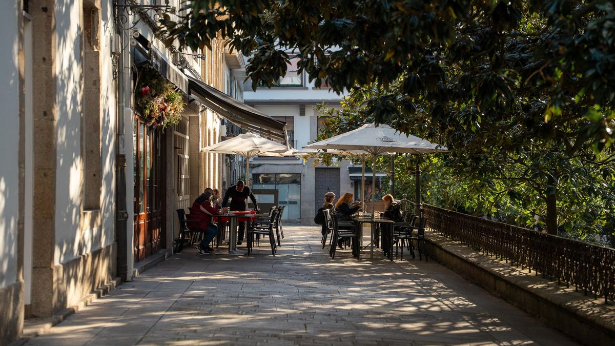 Terraza en la Ciudad Vieja de A Coruña.
