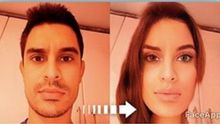 Imagen de la cuenta de Twitter de David Suárez donde puede verse su imagen como mujer gracias a una app.