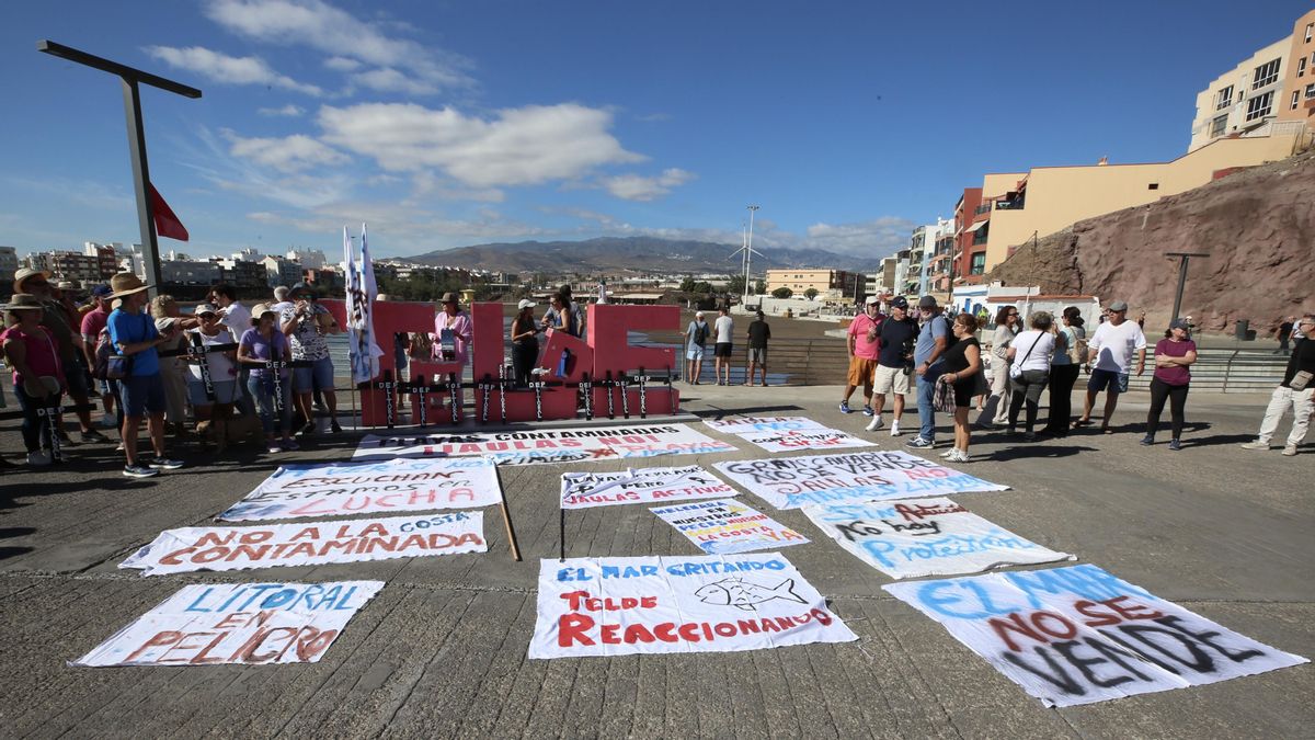 Manifestación en Melenara contra los vertidos: "Esto huele a muerto"