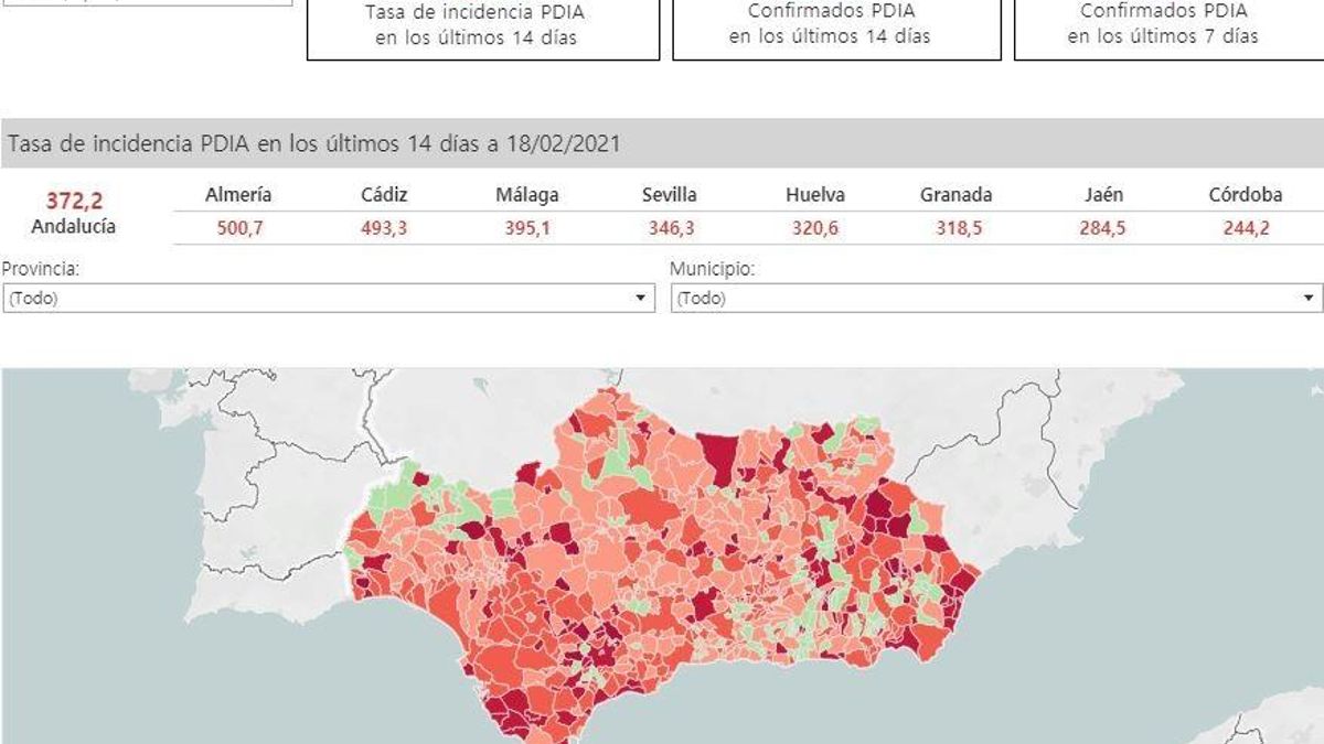 Cvirus.-Almería, Cádiz, Marbella, Algeciras, San Fernando, Chiclana y Estepona, grandes ciudades que superan la tasa 500