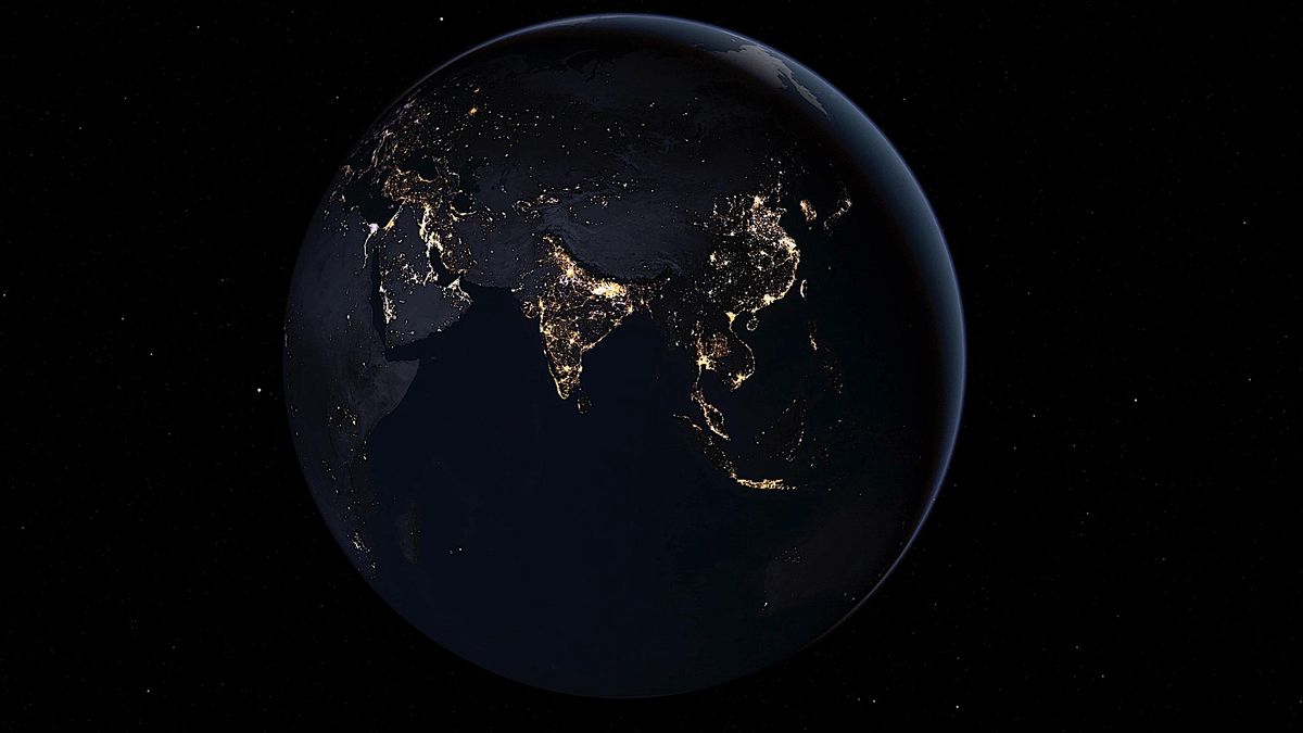Las luces nocturnas de la Tierra observadas en 2022 dentro del nuevo estudio.
