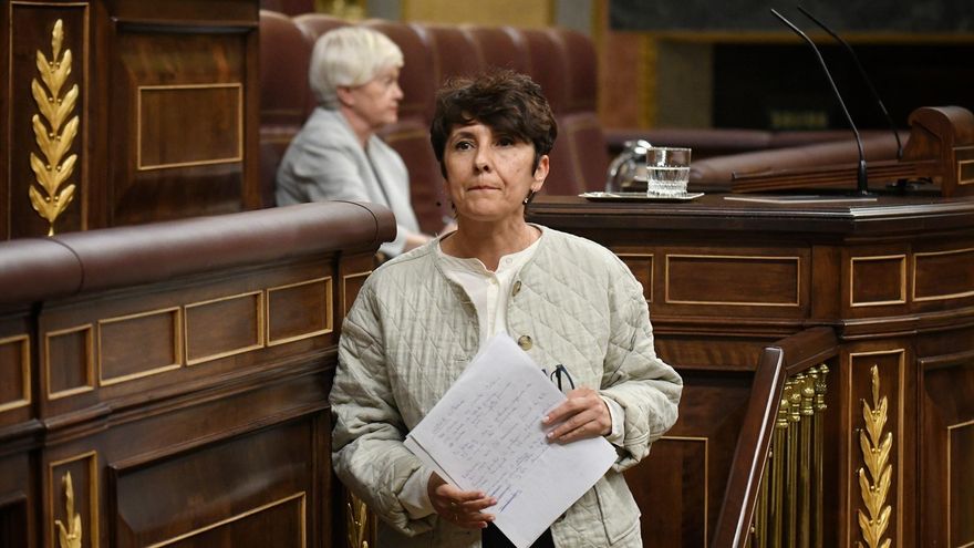 La diputada del PNV, Maribel Vaquero, durante una sesión plenaria en el Congreso de los Diputados.
