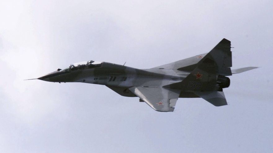 Imagen de Archivo de un MIG29 en un vuelo de exhibición.
