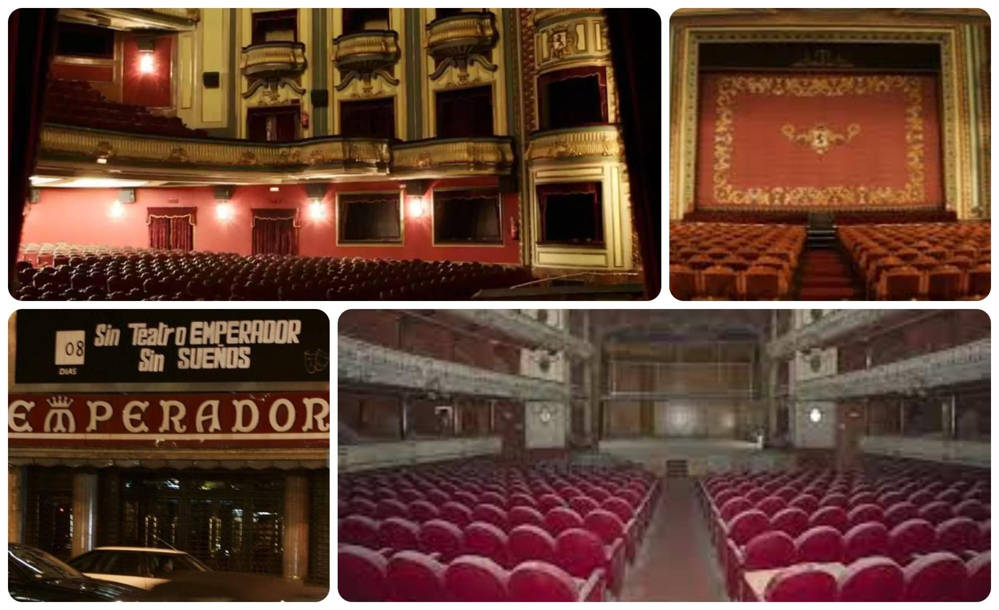 El Interior del Teatro Emperador, la foto de abajo a la derecha muestra cómo está de abandonado
