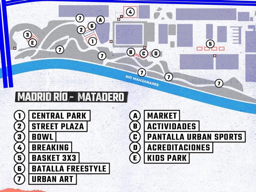 Mapa del Madrid Urban Sports