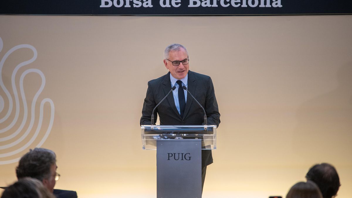 El presidente de Puig, Marc Puig, durante la salida a bolsa del grupo.