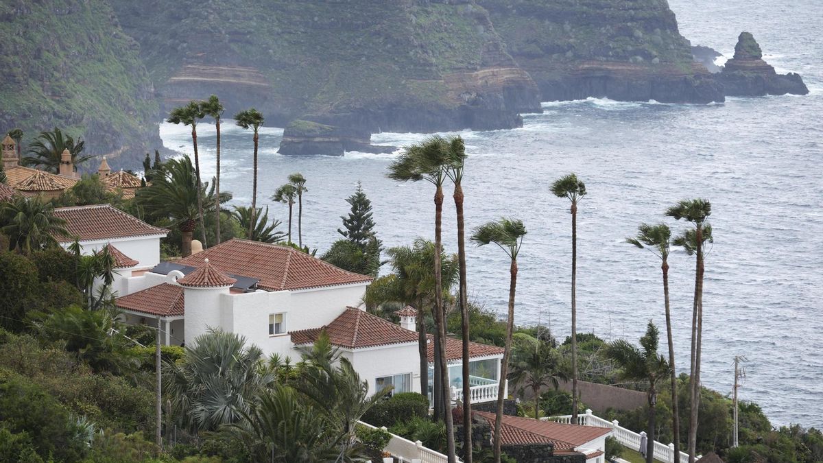 Fuertes vientos en el norte de Tenerife por la borrasca Therese.