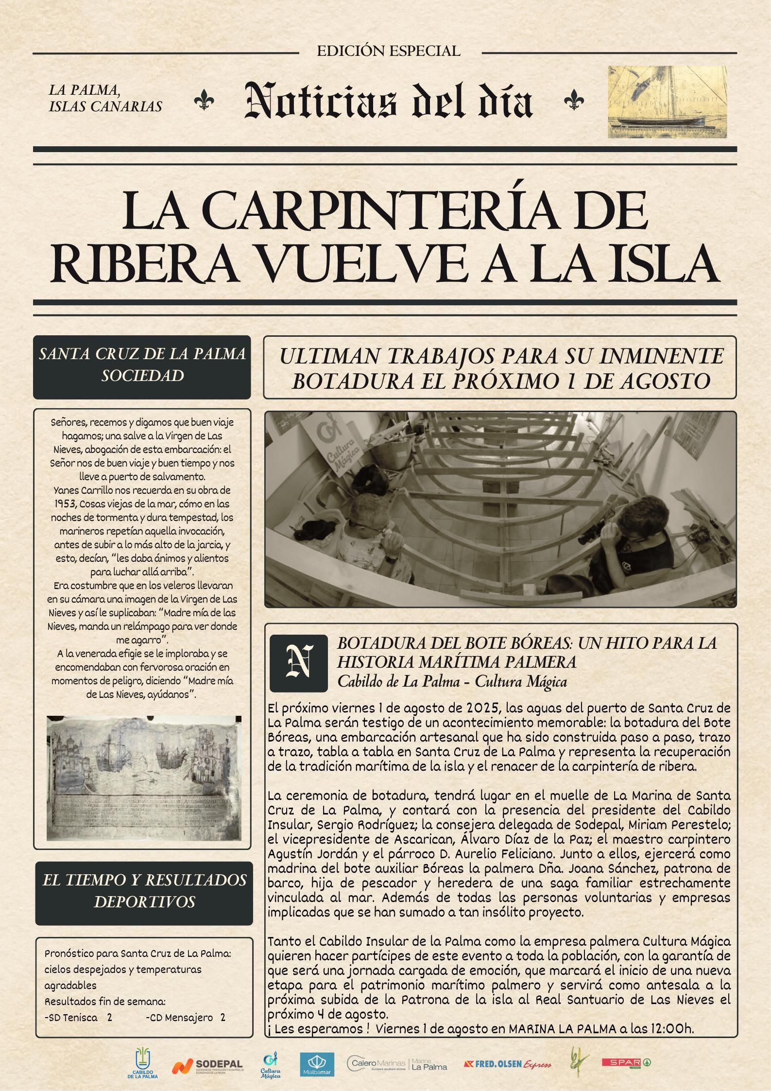El mar espera al Bóreas: La Palma se prepara para una botadura que quedará en la memoria.