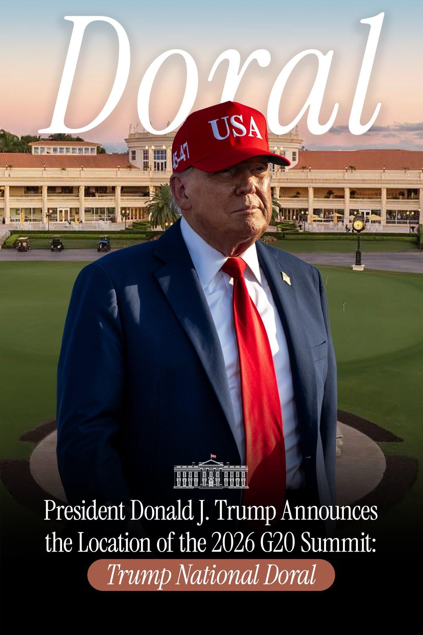 White House poster for the G20 summit at Trump's resort.