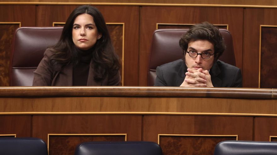 Los diputados de Vox Pepa Millán y José María Figaredo durante una sesión de control al Gobierno, en el Congreso de los Diputados.