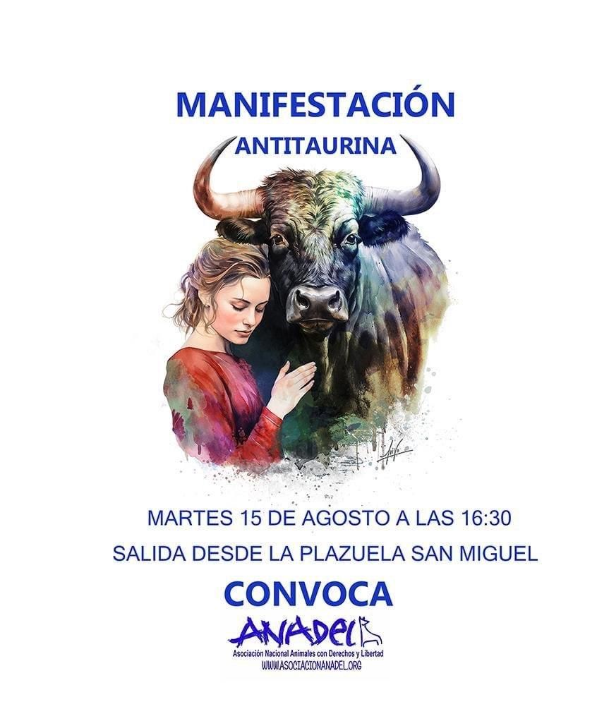 Cartel anunciador de la manifestación antitaurina.