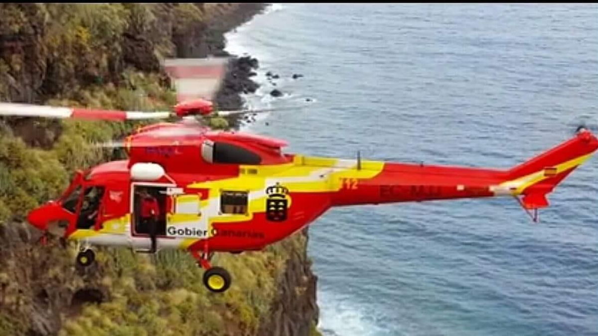 Rescatada en helicóptero una excursionista de 56 años tras sufrir una caída en el Roque Nublo