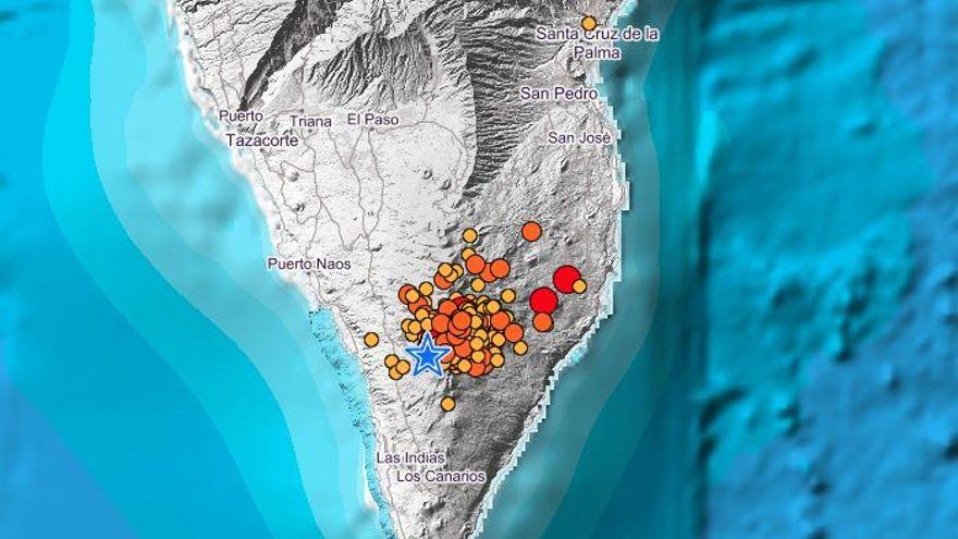 Terremotos registrados en La Palma en los últimos tres días.