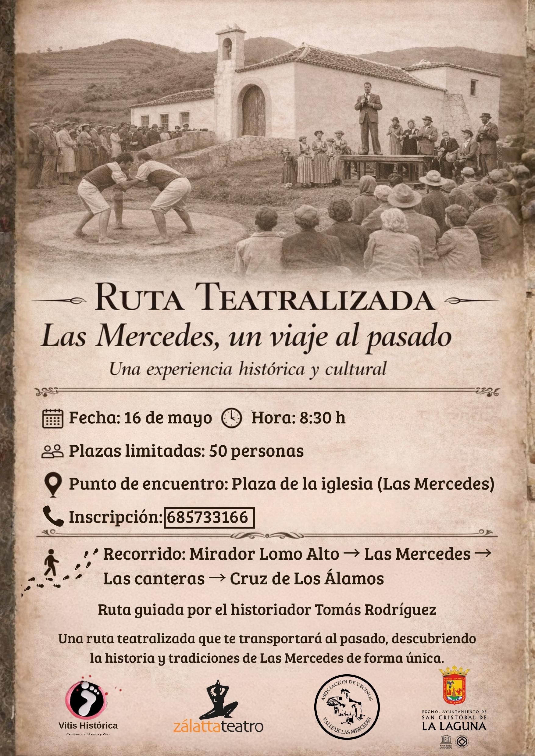 Cartel de la Ruta Teatralizada Las Mercedes.
