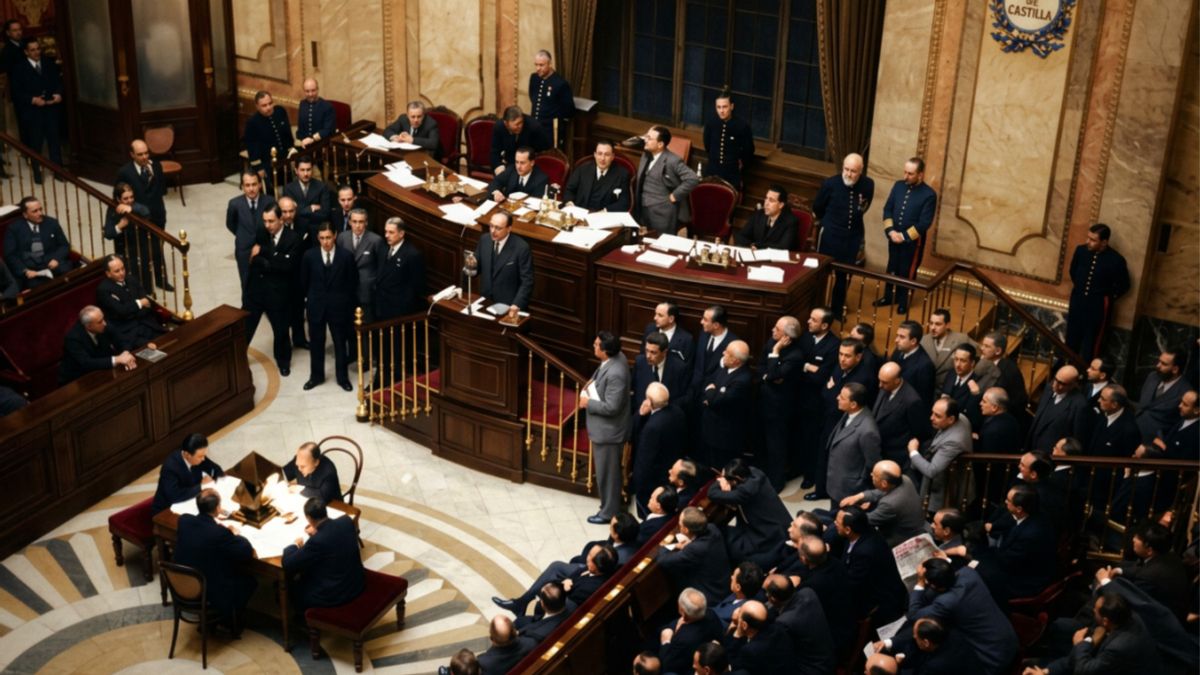Los sucesos de Yeste tuvieron gran notoriedad en la política nacional. En los primeros días de junio, los hechos se debatieron en el Congreso de los Diputados. En esta imagen, tomada por Alfonso, se aprecia uno de los momentos de aquel debate. Varias de las fotos se difundieron en los periódicos. 
