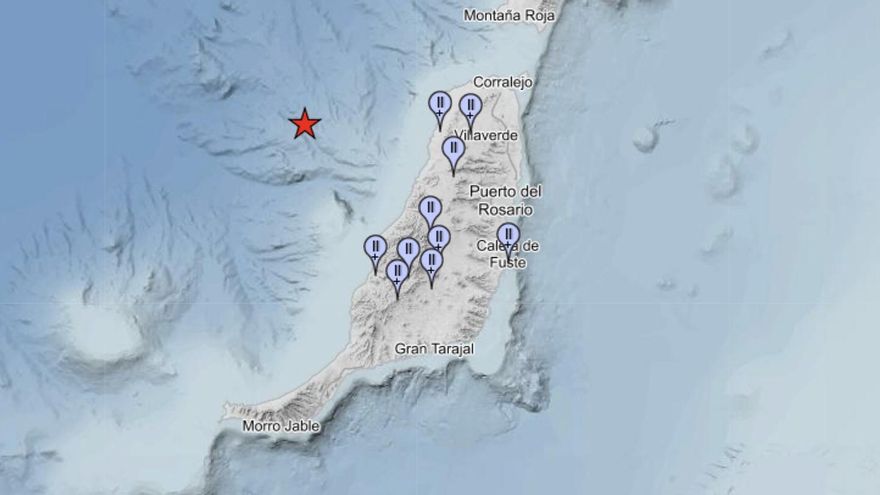 Registrado un terremoto de magnitud 3,2 al noroeste de Fuerteventura, sentido en gran parte de la isla